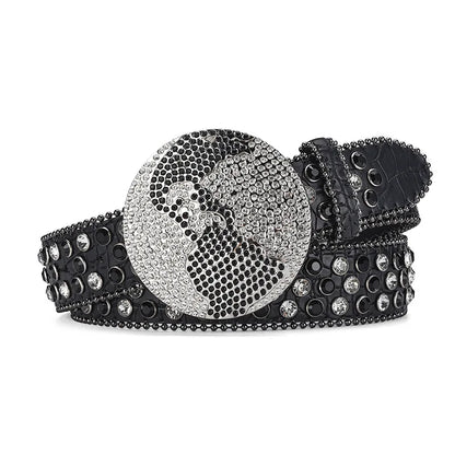Globe Rhinestone y2k Belt