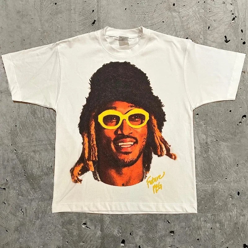 Hip-hop personality print t-shirt