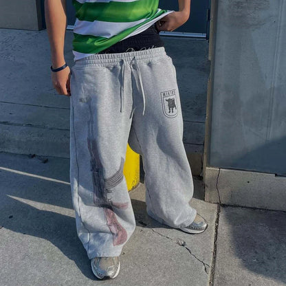 Y2K Streetwear Ak-47 Print Joggers