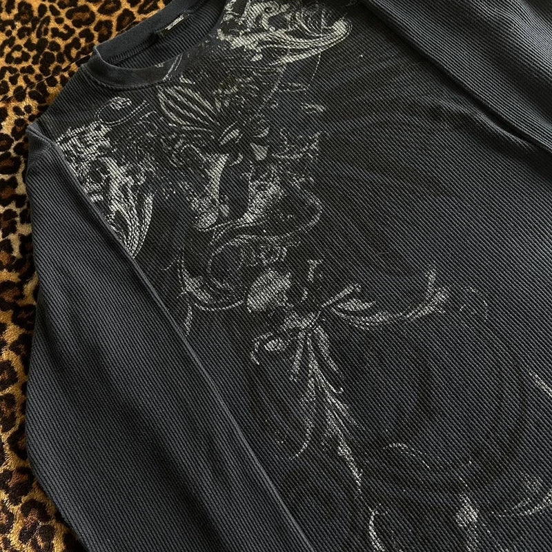 Y2K Grunge Navy blue Long Sleeve T-shirt