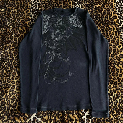 Y2K Grunge Navy blue Long Sleeve T-shirt
