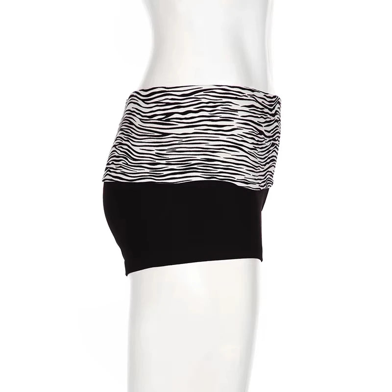 Casual Zebra Print Elastic Shorts