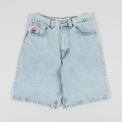 Vintage Blue Graphic Print Baggy Denim Shorts