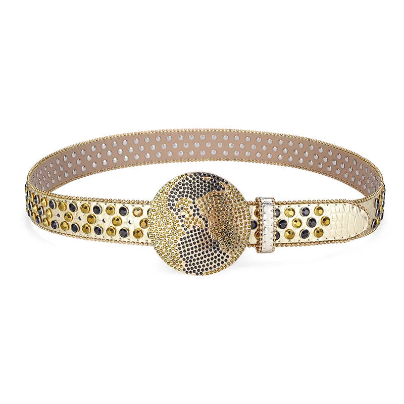Globe Rhinestone y2k Belt