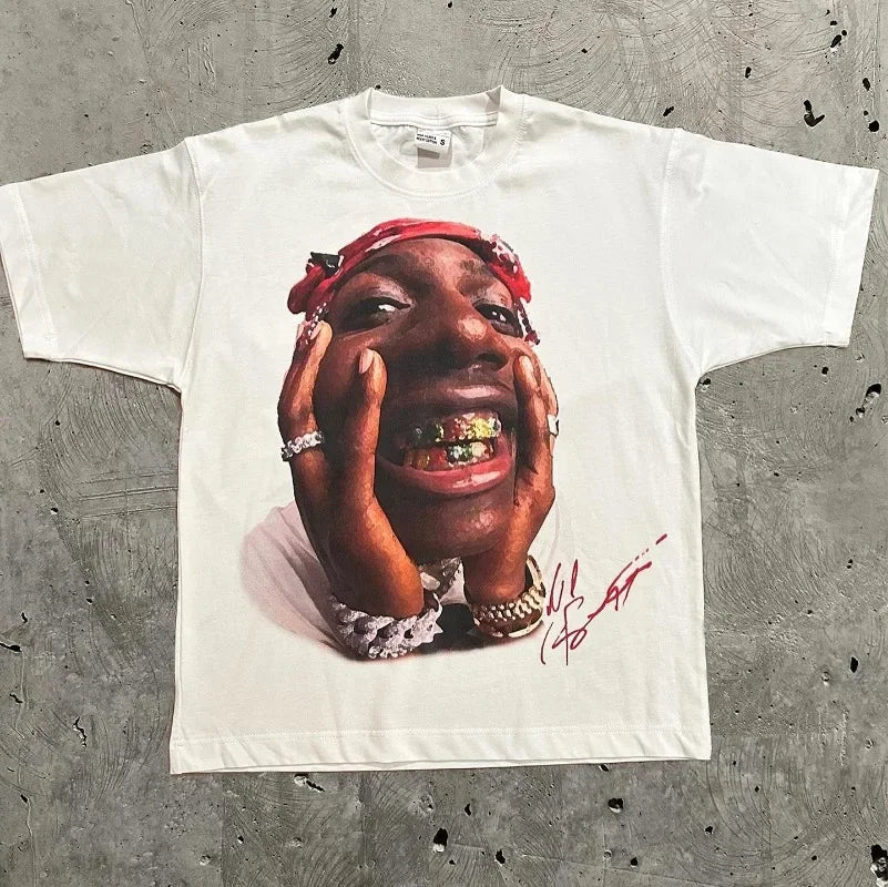 Hip-hop personality print t-shirt