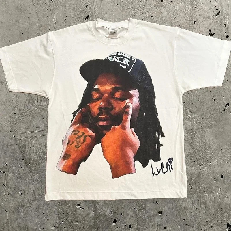 Hip-hop personality print t-shirt