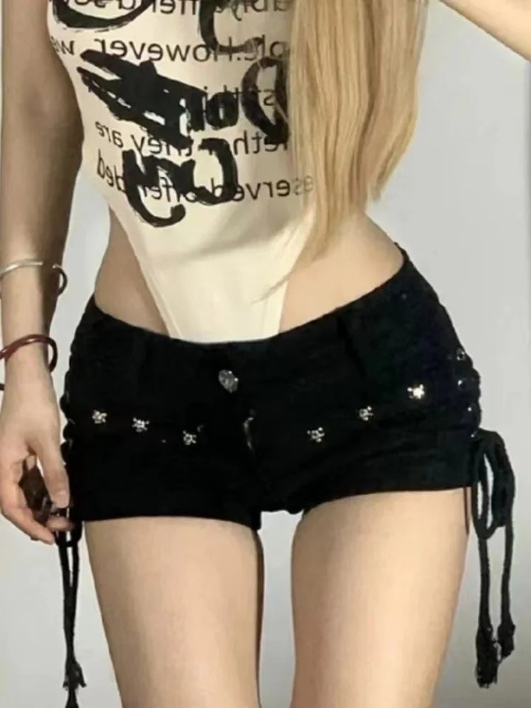 Y2k Black Women Shorts