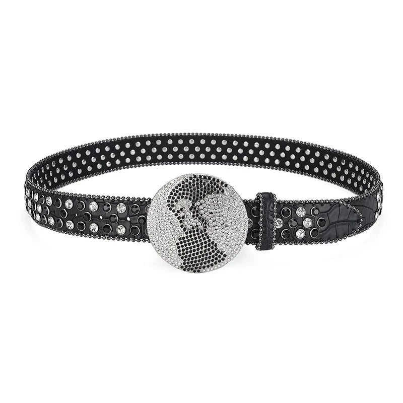 Globe Rhinestone y2k Belt