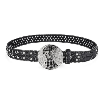 Globe Rhinestone y2k Belt