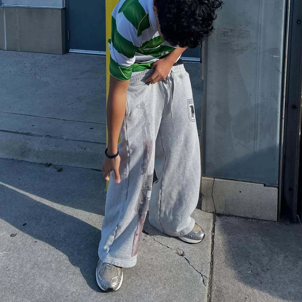 Y2K Streetwear Ak-47 Print Joggers