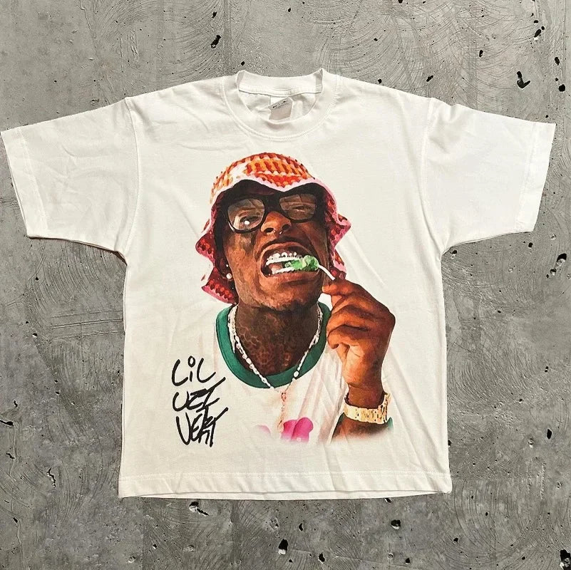 Hip-hop personality print t-shirt