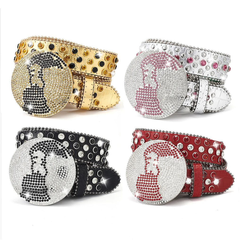 Globe Rhinestone y2k Belt