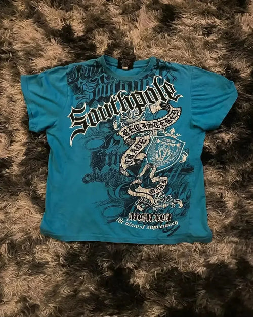 Y2k Light Blue Southpole T-Shirt