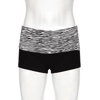 Casual Zebra Print Elastic Shorts
