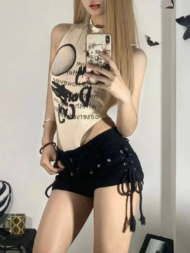 Y2k Black Women Shorts