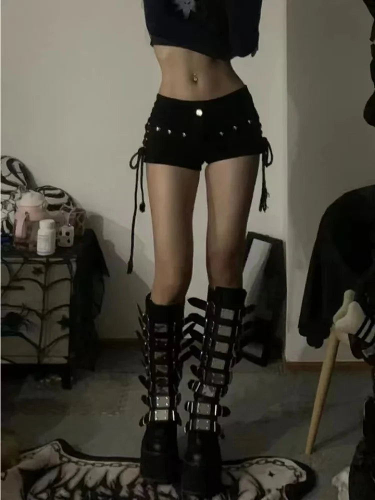 Y2k Black Women Shorts