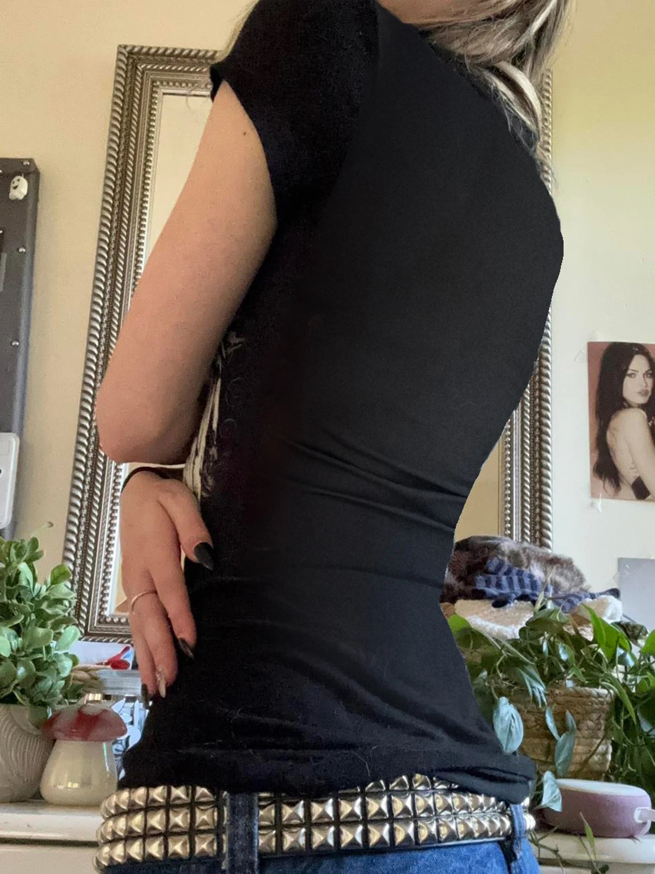 Y2K Grunge Black Heart Print T-shirt