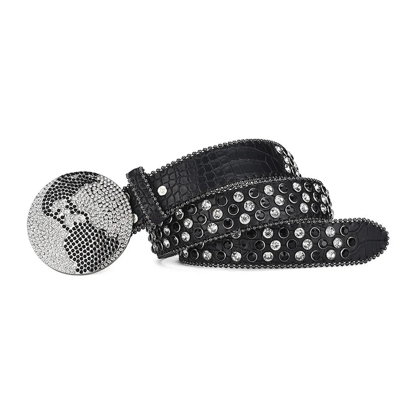 Globe Rhinestone y2k Belt