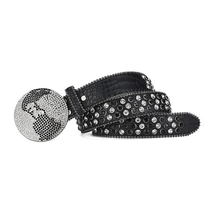 Globe Rhinestone y2k Belt