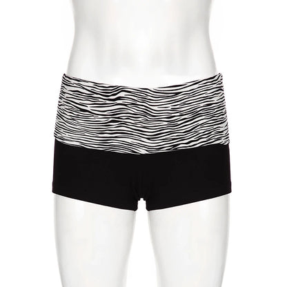 Casual Zebra Print Elastic Shorts