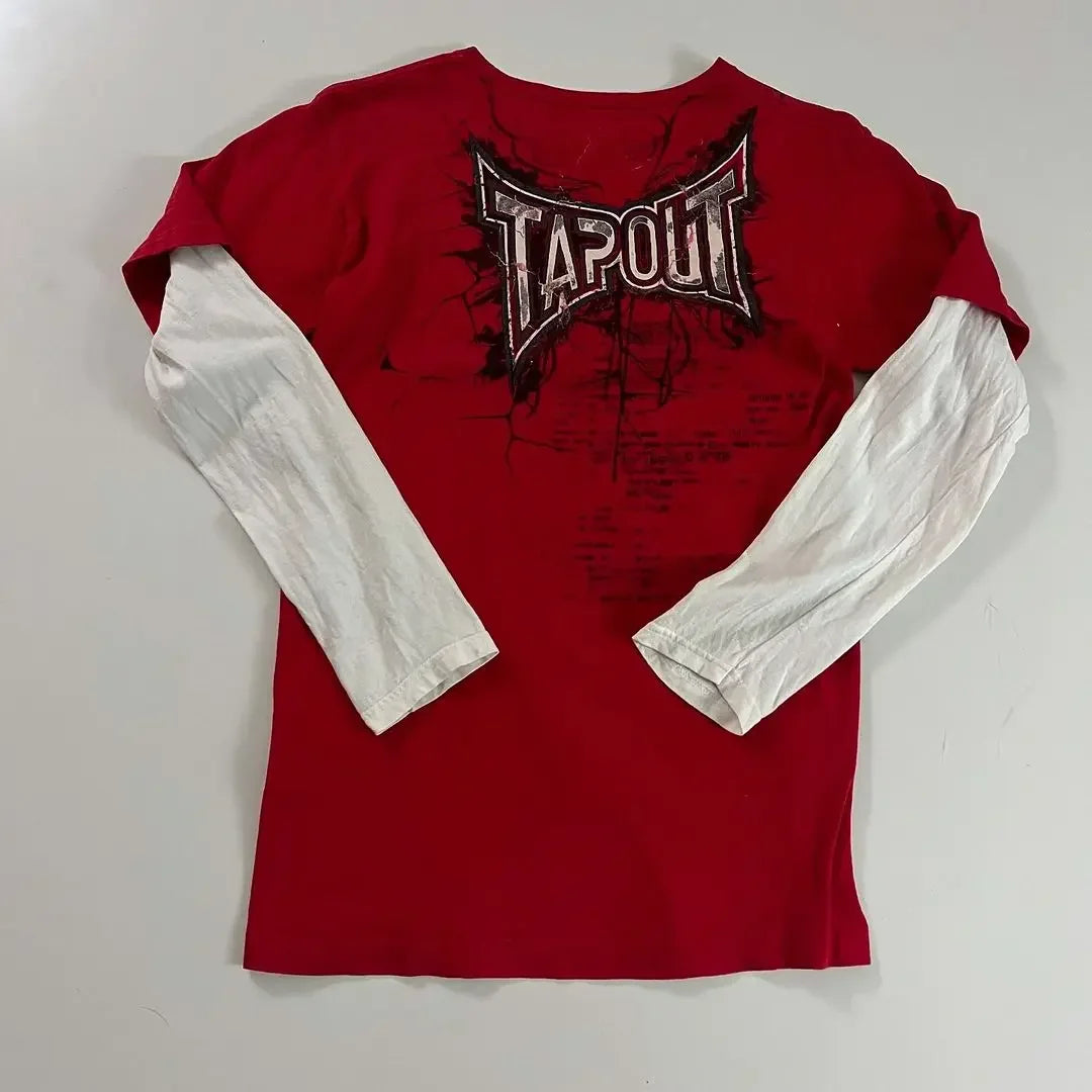 Y2k White Simple Tapout T-Shirt