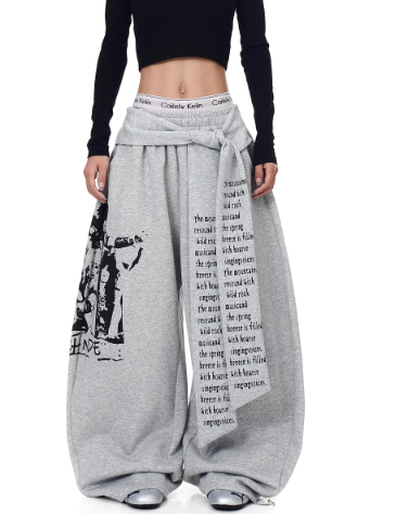 Blacklists American Retro Letter Print Sweats