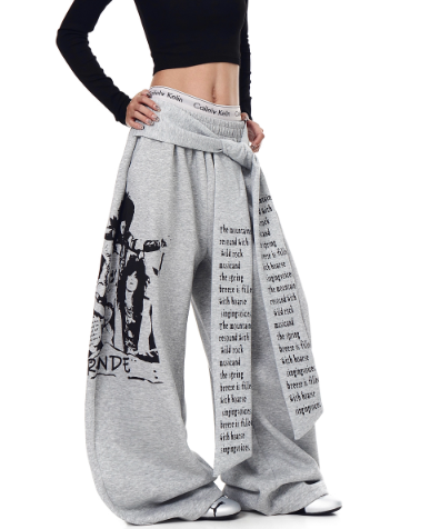 Blacklists American Retro Letter Print Sweats
