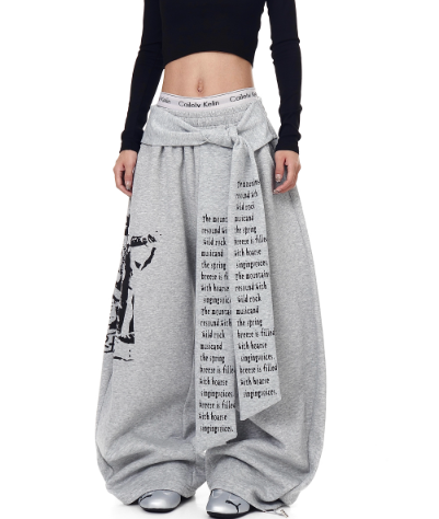 Blacklists American Retro Letter Print Sweats