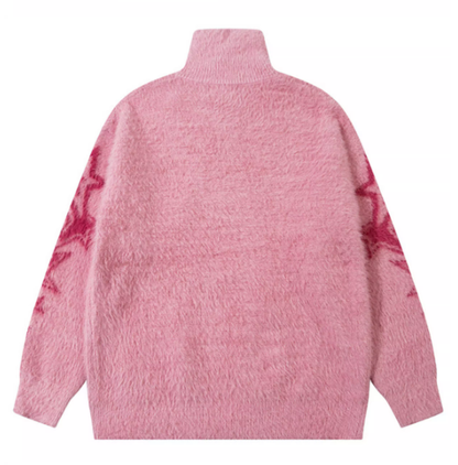 Abstract Jacquard Cardigan Sweater