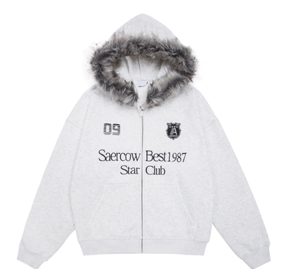 American-Style Star Club Fur Hoodie
