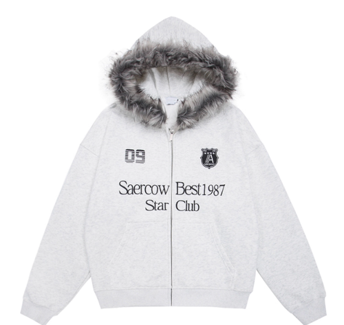 American-Style Star Club Fur Hoodie