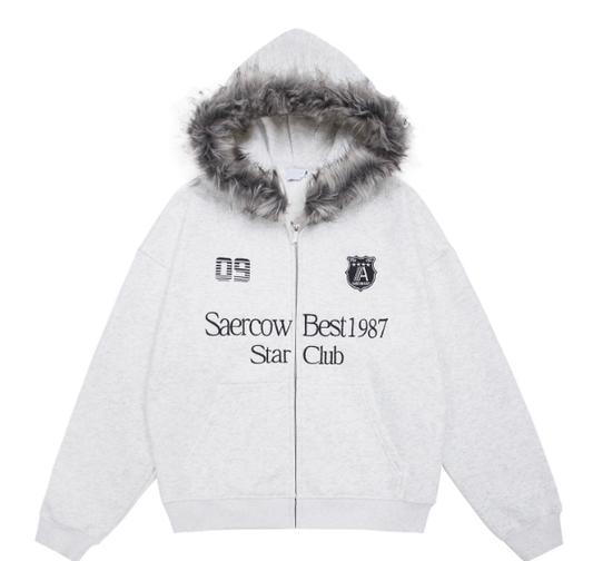 American-Style Star Club Fur Hoodie
