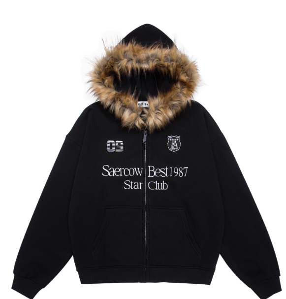 American-Style Star Club Fur Hoodie
