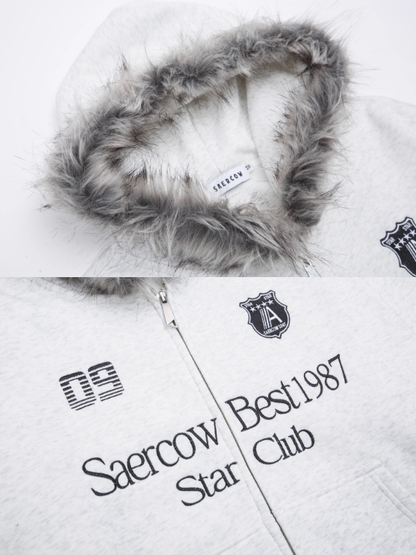 American-Style Star Club Fur Hoodie
