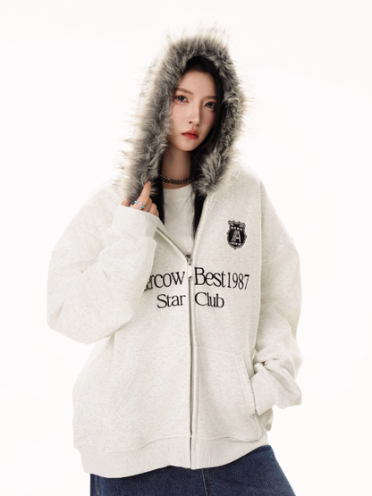 American-Style Star Club Fur Hoodie